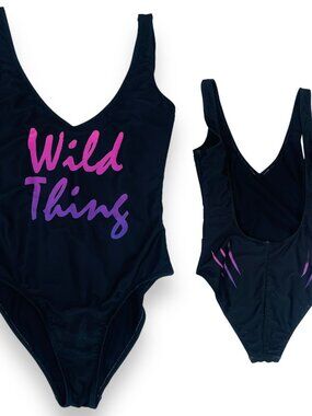 Wildfox Womens HTF Wild Thing Hi Cut Low Back 80s Style One Piece Swimsuit XS